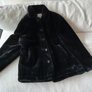 Black faux fur jacket